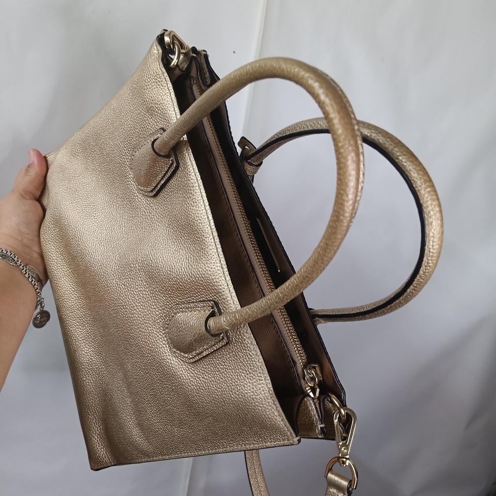 Michael Kors Gold Leather Tote Bag - Picture 7 of 16